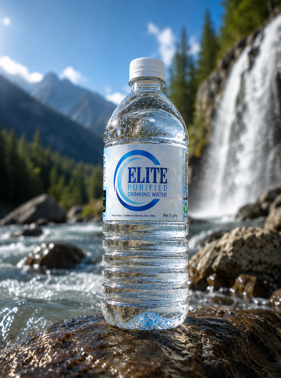 Blue gallon drinking water bottles